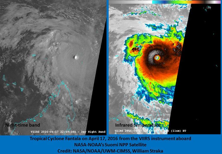 Cyclone Fantala NASA39s 3satellite view of powerful Tropical Cyclone Fantala