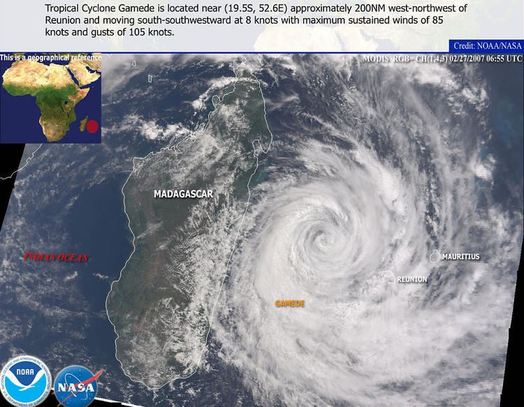 Cyclone Gamede GAMEDECyclone tropical intense saison 20062007