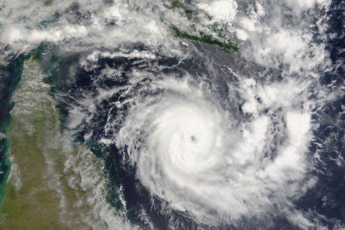 A satellite view of Cyclone Ingrid.
