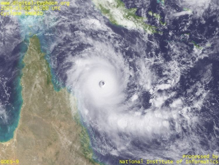 A satellite view of Cyclone Ingrid.