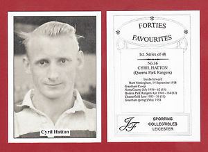 Cyril Hatton JF SPORTING FORTIES FAVOURITE FOOTBALLER CARD CYRIL HATTON OF