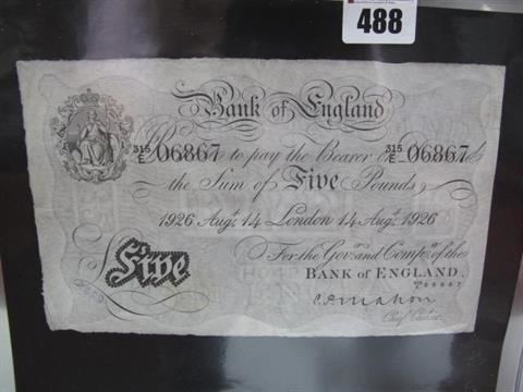 Cyril Patrick Mahon A Circulated and Folded Cyril Patrick Mahon Bank of England White