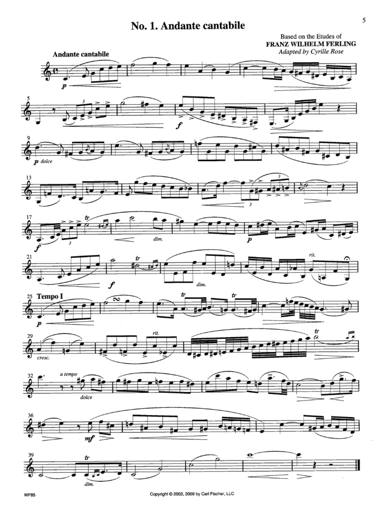 Cyrille Rose 32 Rose Etudes Clarinet Method BKCD JW Pepper Sheet Music