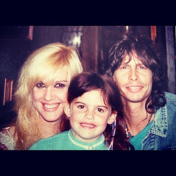 Cyrinda Foxe and Steven Tyler smiling with their daughter Mia Tyler