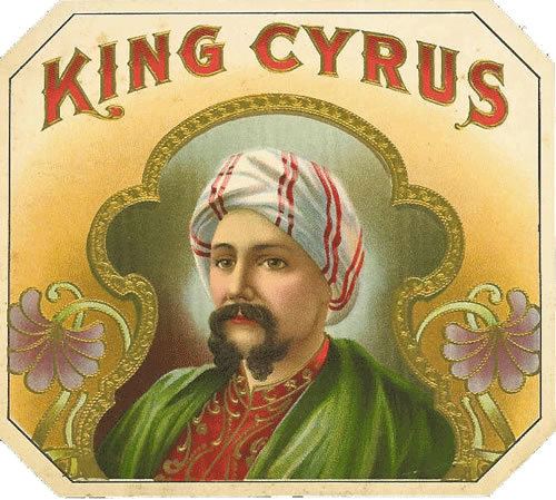 Cyrus King Cerebro KING CYRUS Original Antique Label Art
