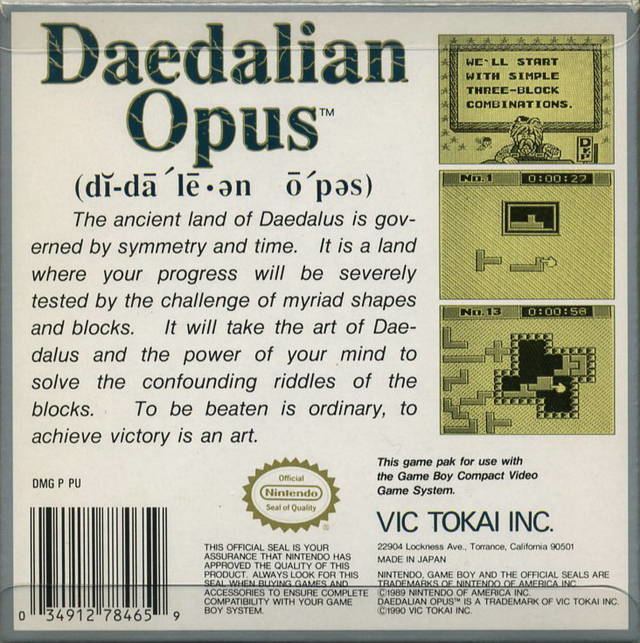 Daedalian Opus Daedalian Opus Box Shot for Game Boy GameFAQs