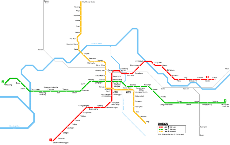 Daegu Metro UrbanRailNet gt Asia gt Korea gt Daegu Subway Taegu South Korea