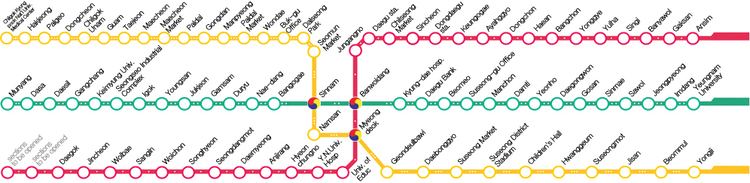 Daegu Metro Subway Daegu metro map South Korea