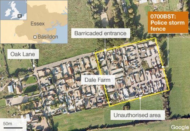 Dale Farm Dale Farm traveller site eviction starts with violence BBC News