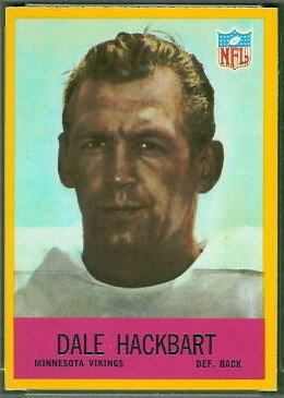Dale Hackbart Dale Hackbart rookie card 1967 Philadelphia 102 Vintage