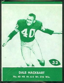 Dale Hackbart Dale Hackbart 1961 Packers Lake to Lake 33 Vintage Football