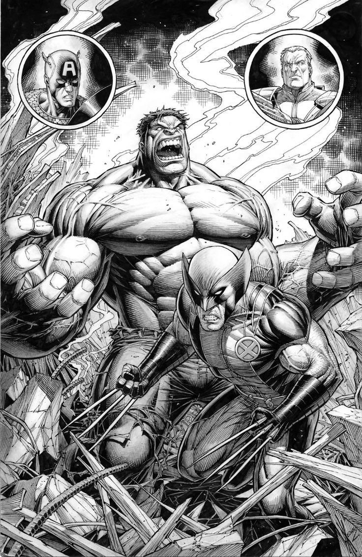 Dale Keown AX hulk and wolverine 1 Comic Art Dale Keown Comic