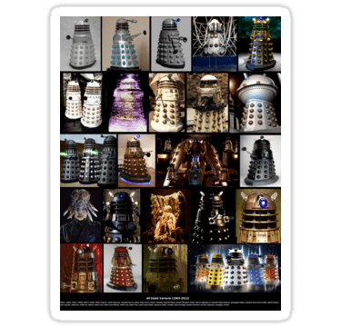 Dalek variants Dalek Variantsquot Stickers by 1694wthompson Redbubble