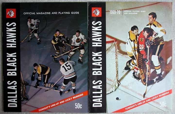 Dallas Black Hawks Dallas Black Hawks Official Hockey Magazine Lot of 2 196869
