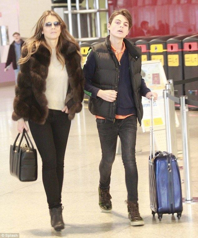 Damian Hurley Elizabeth Hurley and son Damian head home after halfterm break in