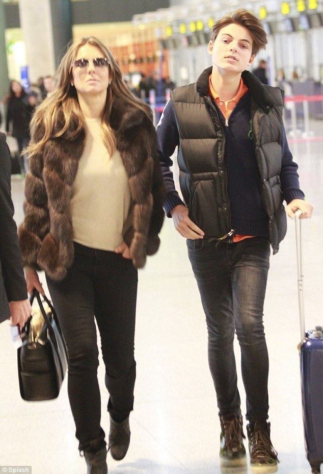 Damian Hurley Elizabeth Hurley and son Damian head home after halfterm break in