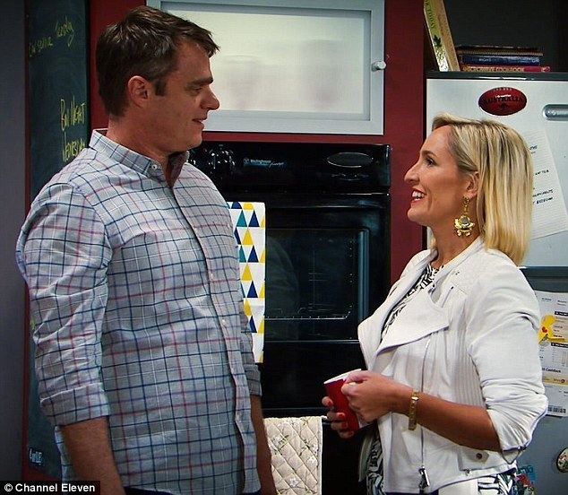 Damien Richardson (actor) Fifi Box speaks about her kiss with Neighbours costar Damien