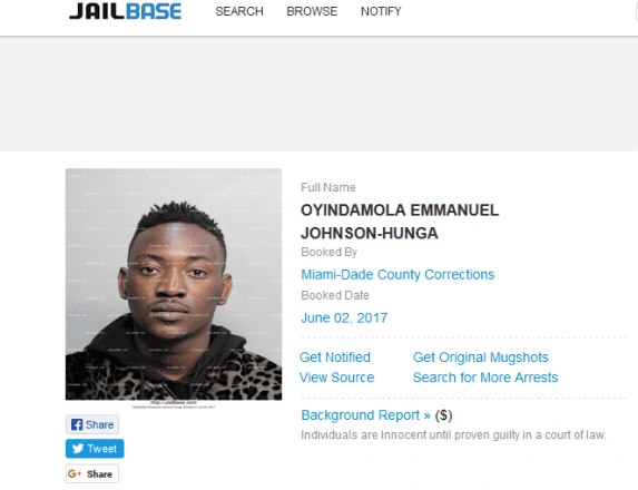 Dammy Krane UPDATE Nigerian Singer Dammy Krane arrested today in Miami US