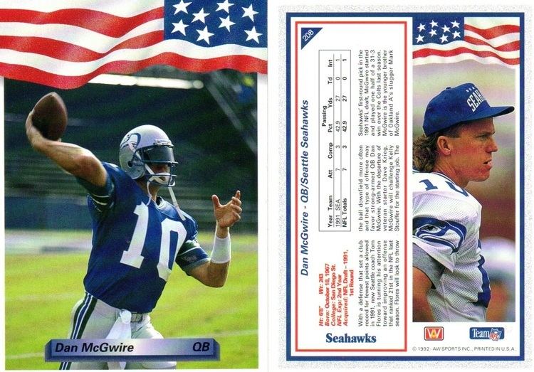 Dan McGwire 1992 1994 Seahawks football cards RCSportsCards