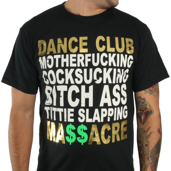 Dance Club Massacre Dance Club Massacre quotBlock Letter Foilquot TShirt Dance Club Massacre