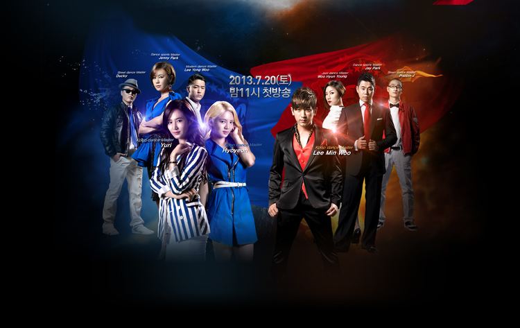 A promotional poster Dancing 9 Season 2 featuring the team Blue Eye and Red Wings and their Masters.