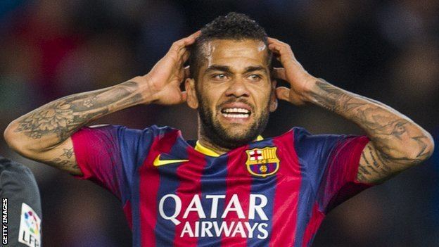 Dani Alves BBC Sport Dani Alves Barcelona defender eats banana