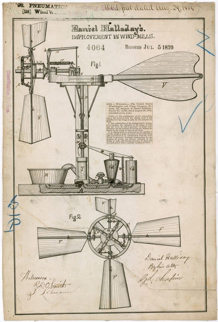 Daniel Halladay Patent for Daniel Halladays Improvement in Windmills DocsTeach