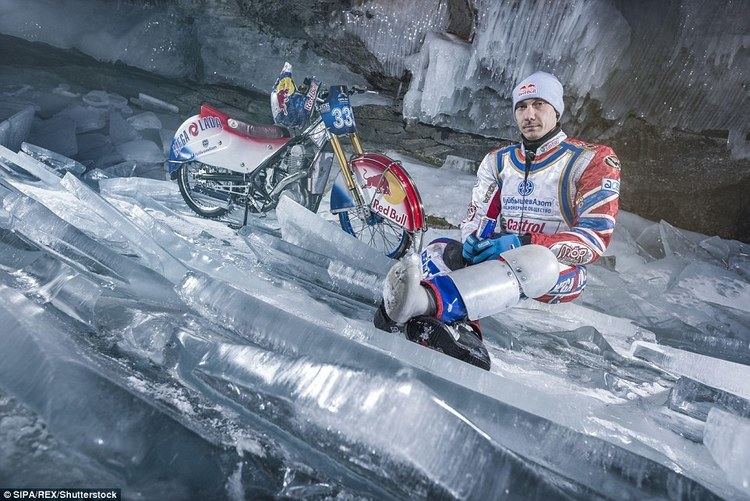 Daniil Ivanov Russian Red Bull daredevil Daniil Ivanov rides motorbike on frozen