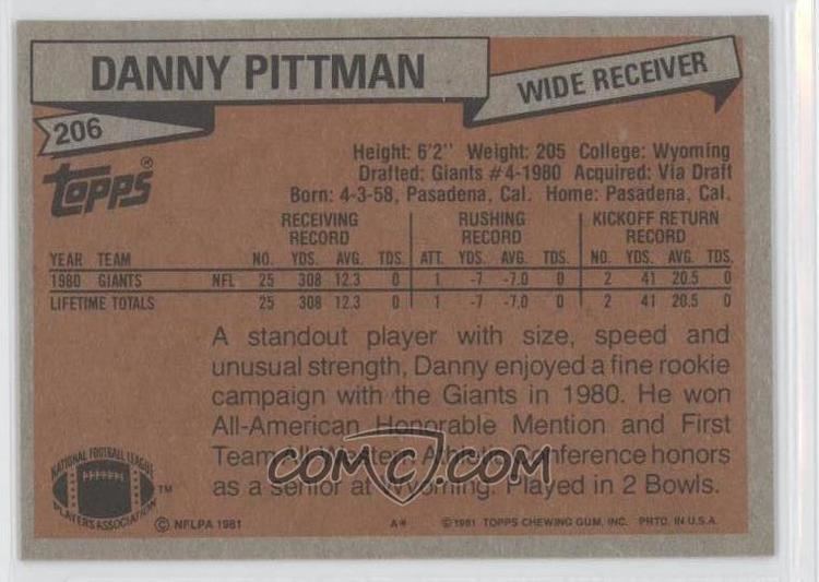 Danny Pittman 1981 Topps Base 206 Danny Pittman COMC Card Marketplace