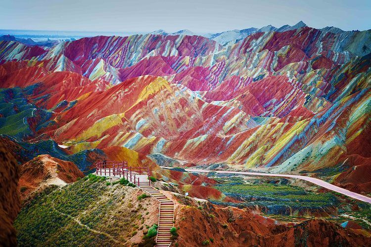 Danxia landform Zhangye Danxia Landform Mountain Range in China Thousand Wonders