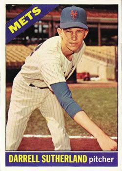 Darrell Sutherland 191 Darrell Sutherland RC New York Mets 1966 Topps Baseball
