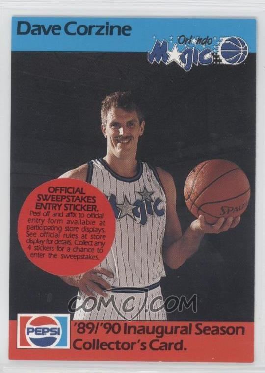 Dave Corzine 198990 Pepsi Orlando Magic Inaugural Season NA Dave