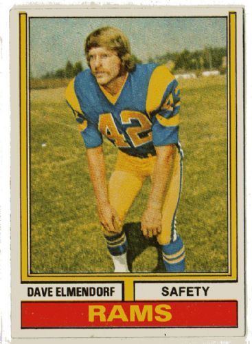 Dave Elmendorf LOS ANGELES RAMS Dave Elmendorf 370 TOPPS 1974 American Football