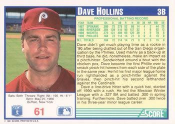 Dave Hollins The Trading Card Database Dave Hollins Gallery