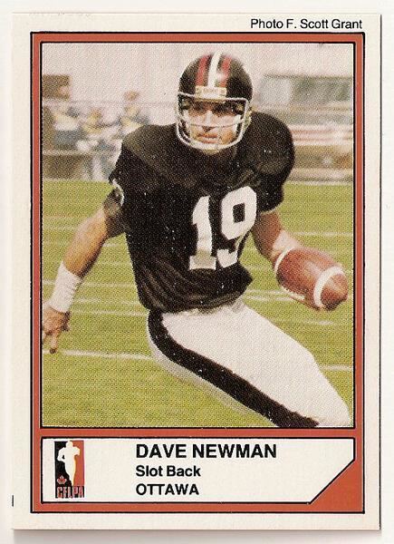 Dave Newman (Canadian football) Dave Newman CFL card 1984 Jogo 38 Ottawa Rough Riders Missouri