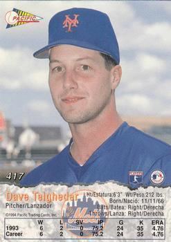 Dave Telgheder 1994 Pacific Crown Collection Baseball Gallery The Trading Card