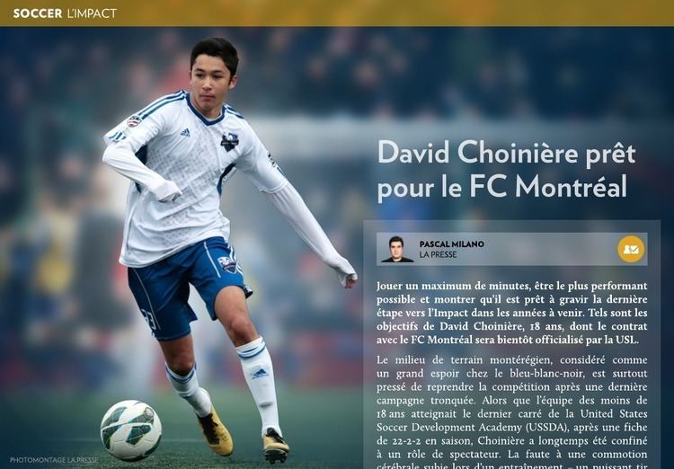 David Choinière David Choinire prt pour le FC Montral La Presse