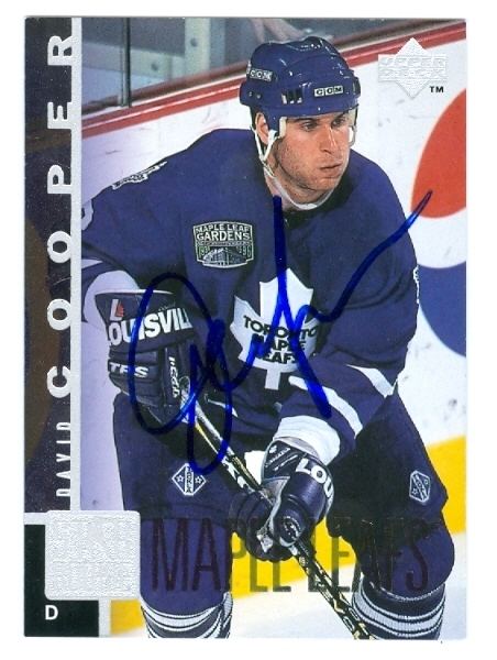 David Cooper (ice hockey) David Cooper autographed Hockey Card Toronto Maple Leafs 1997