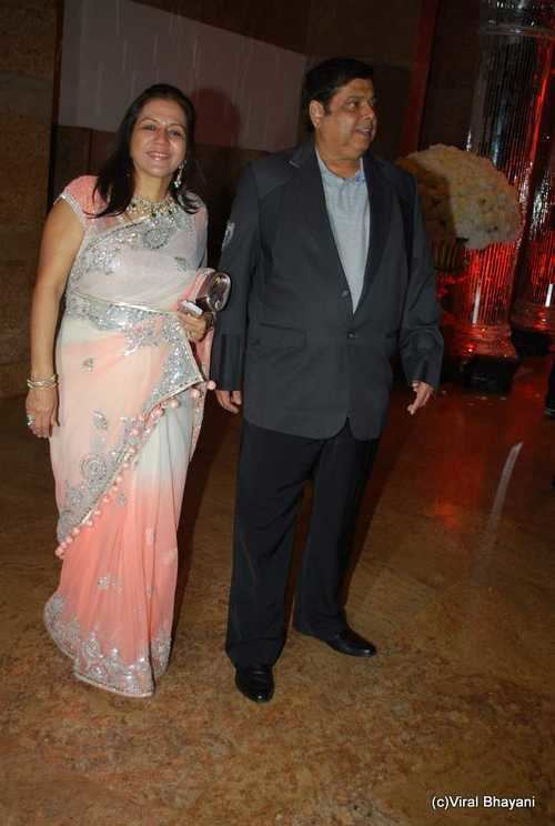 David Dhawan David Dhawan with wife at Shilpa Shettys wedding reception