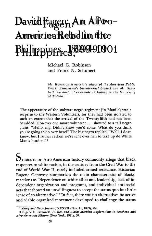 David Fagen David Fagen An AfroAmerican Rebel in the Philippines 18991901