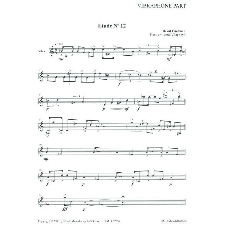 David Friedman (percussionist) 7 Etudes by David Friedman Vibraphone Solo NorskPercussion