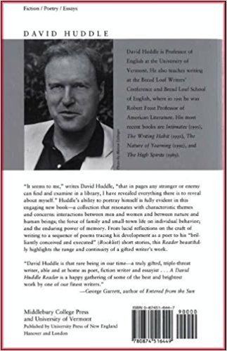 David Huddle A David Huddle Reader Selected Prose and Poetry Bread Loaf Series