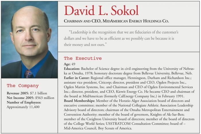 David L. Sokol The CEO Forum The Ultimate CEOs David L Sokol Fortnightly