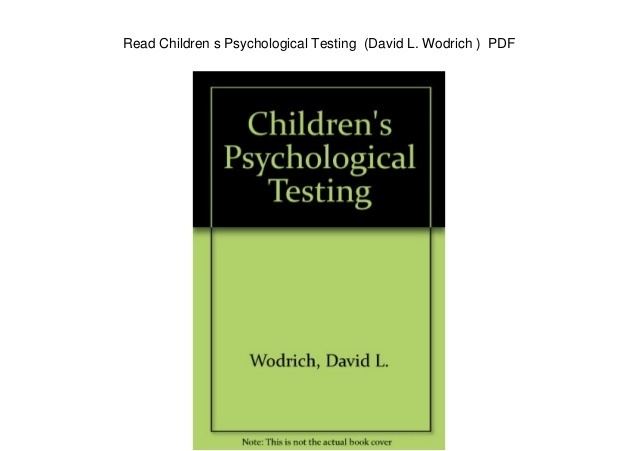 David L. Wodrich Children s Psychological Testing David L Wodrich PDF