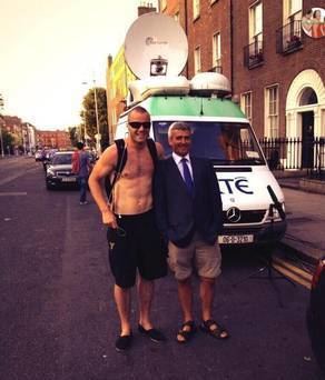 David McCullagh David in shorts What the RTE viewers couldn39t see