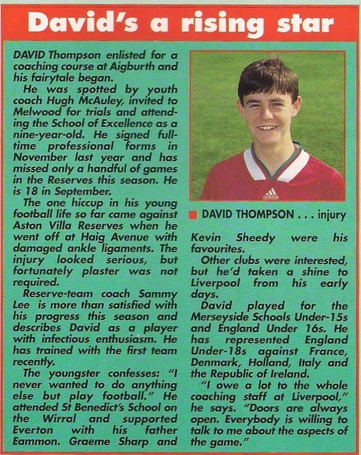 David Thompson (footballer, born 1977) Liverpool career stats for David Thompson LFChistory Stats