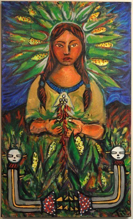 David Tineo David Tineo painting Corn Princess y las doas de la vida Corn