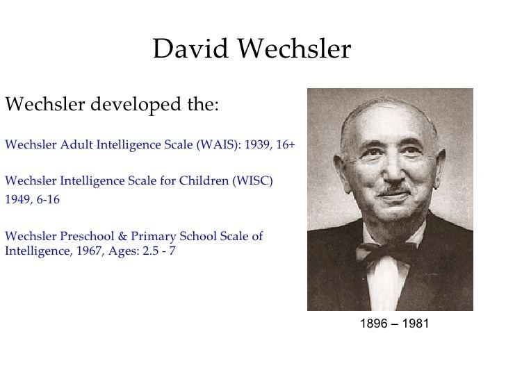 David Wechsler Introductory Psychology Intelligence