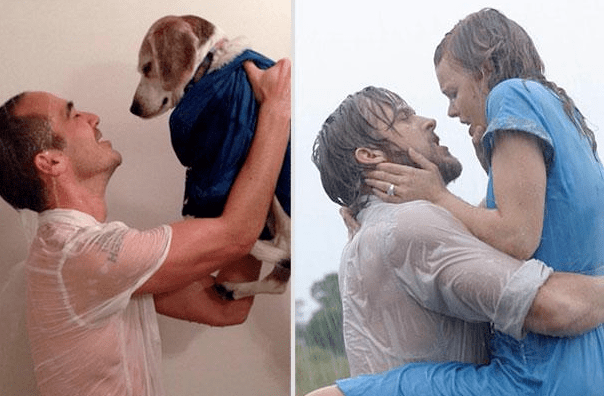 Dawg (film) movie scenes man reenacts movies with dog