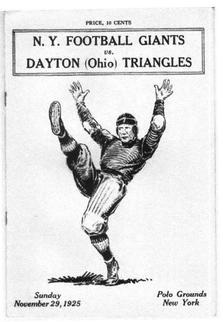 Dayton Triangles Dayton Triangles Game Program Cover 1925
